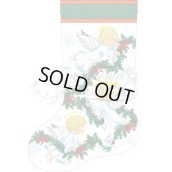 画像1: ビーズ刺繍　クリスマスソックス　エンジェル