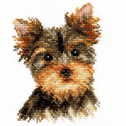 画像1: クロスステッチキット ヨークシャテリア (Alisa АЛИСА アリサ 1-29)