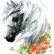 クロスステッチキット 白馬と薔薇 (RIOLIS・リオリス・1804)