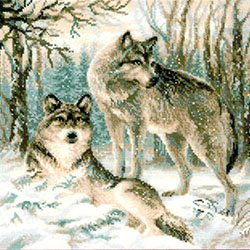画像1: クロスステッチキット  狼 (RIOLIS・リオリス・1393)
