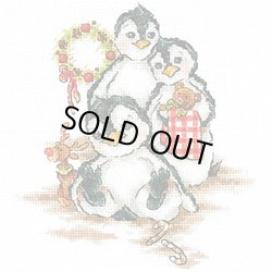 画像1: クロスステッチキット ペンギン家族のクリスマス (I-31)
