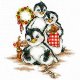 クロスステッチキット ペンギン家族のクリスマス (I-31)