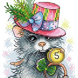 画像1: クロスステッチキット ねずみと金貨 (MP studia MPスタジオ M-429)