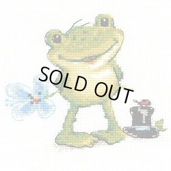 画像1: クロスステッチキット カエルとお花 (Alisa АЛИСА アリサ 0-131)