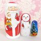 コブロフ工房のクリスマス・マトリョーシカ　1１ｃｍ3人組み レッド