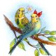 クロスステッチキット Love is in the Air (RIOLIS・リオリス・1956 セキセイインコ)