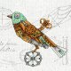 クロスステッチキット 機械仕掛けの鳥 (PANNA M-1871)
