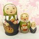 タマラさんの娘オリガさんのノスタルジック マトリョーシカ りんご 7.5cm 3人組