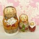 タマラさんの娘オリガさんのノスタルジック マトリョーシカ クリスマス うさぎ 7.5cm 3人組