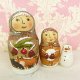 タマラさんの娘オリガさんのノスタルジック マトリョーシカ クリスマス きつね 7.5cm 3人組
