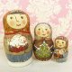 タマラさんの娘オリガさんのノスタルジック マトリョーシカ クリスマス うさぎ 10cm 3人組