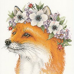 画像1: クロスステッチキット 花冠のキツネ (MP studia MPスタジオ HB-788)