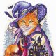 クロスステッチキット 魔法使いの猫 ハロウィン (MPstudia MPスタジオ HB-842)