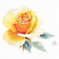 画像1: クロスステッチキット 水彩の黄色のバラ (Alisa АЛИСА アリサ 2-52)
