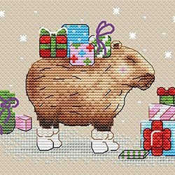 画像1: クロスステッチキット カピバラさんのクリスマスプレゼント (MP studia MPスタジオ M-747)