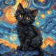 クロスステッチキット 星月夜の猫 (RIOLIS・リオリス・2288)
