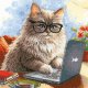 クロスステッチキット 猫とパソコン Writer of Meowmoirs (RIOLIS・リオリス・2263)