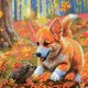 クロスステッチキット コーギーとハリネズミ Meeting in the Forest (RIOLIS・リオリス・2303)