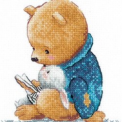 画像1: クロスステッチキット BEDTIME STORY クマとうさぎ (Sdelay Svoimi Rukami B-67)