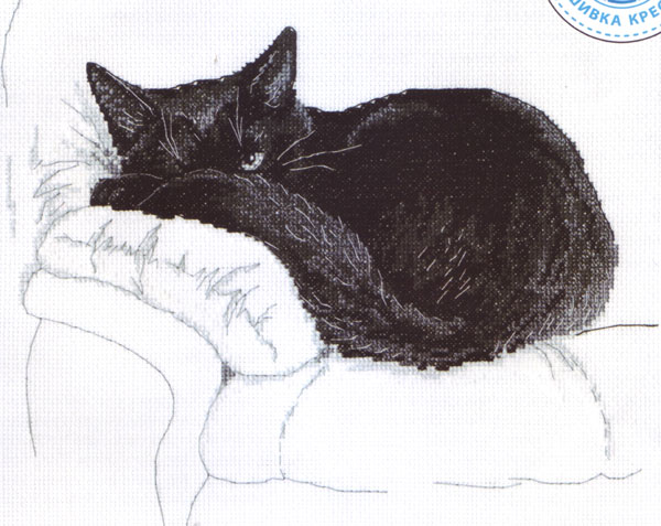 クロスステッチ キット 黒猫 (RTO M668)