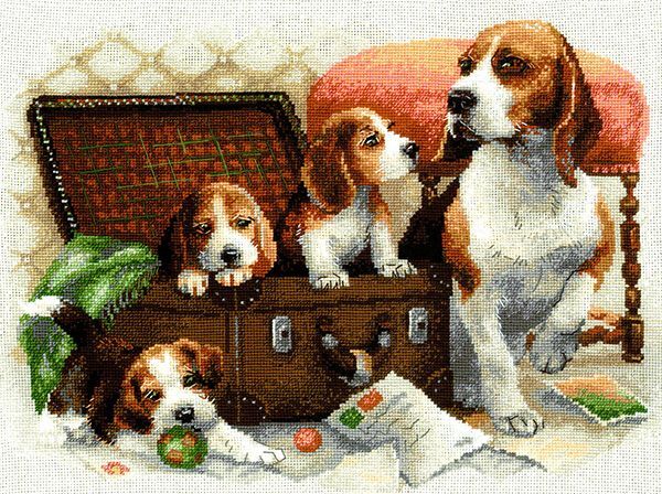 クロスステッチキット 犬の家族 (RIOLIS・リオリス・1328 ビーグル)